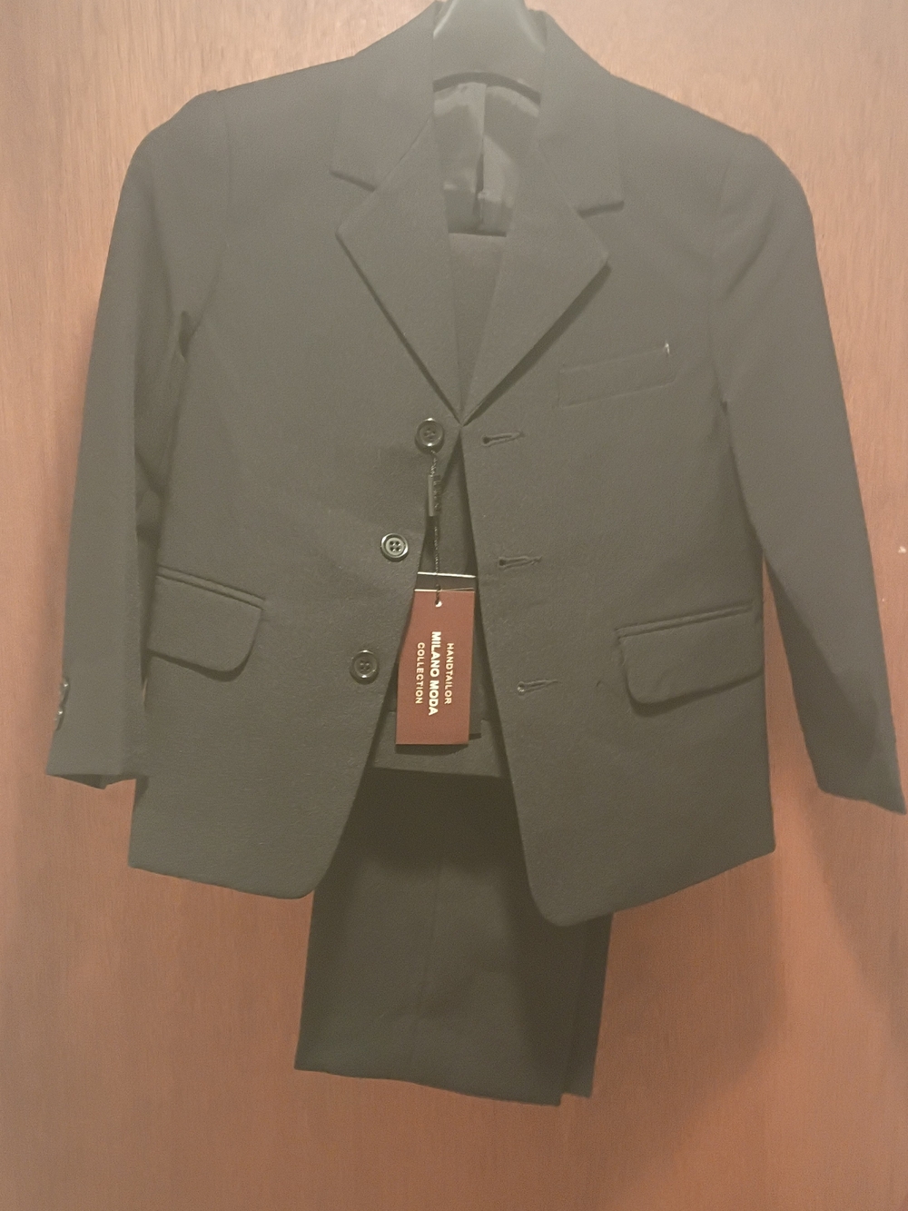 Milano Boys Black Two-Piece Suit